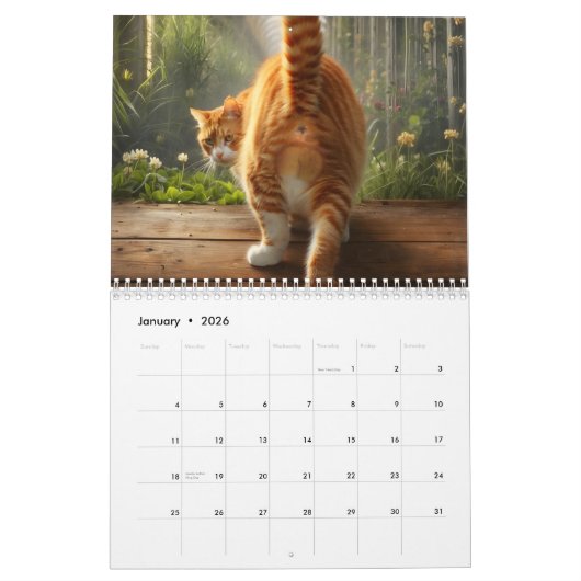 Kattenballen 2026 Grappige Kalender (Jan 2026)