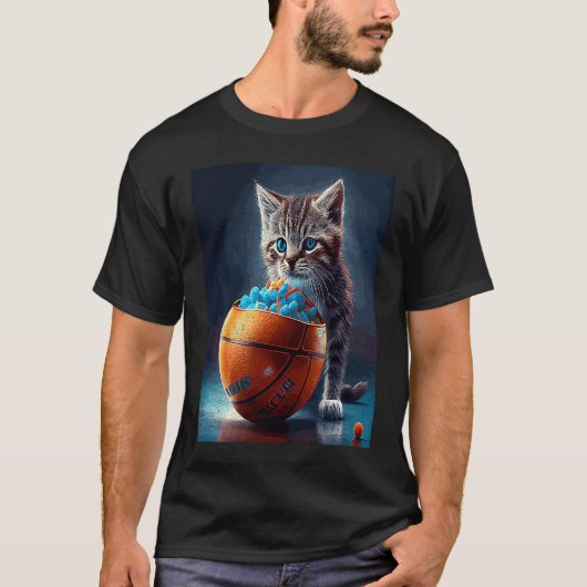 Kattenbasketbal Snoepgoed T-shirt (Voorkant)