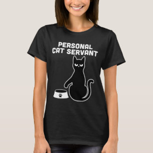 Kattenbediende Lange Mouwen Illustratie T-shirt