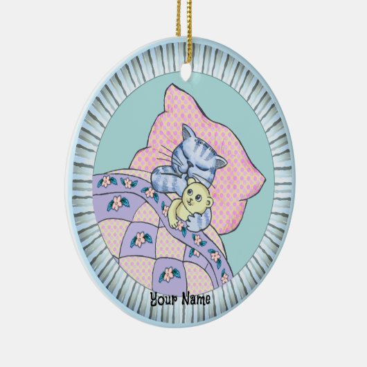 Kattenbedtijd Keramisch Ornament (Rechts)