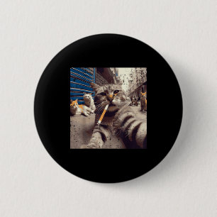 Kattenbende Straatkatten Selfie Grappige Meme Humo Ronde Button 5,7 Cm