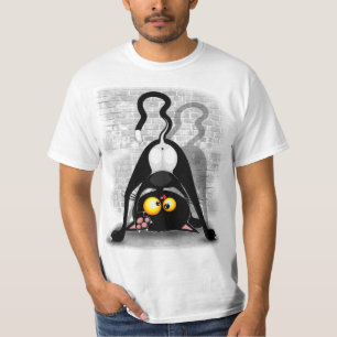 Kattenbengels Omgekeerde Grappige Stripfiguur T-shirt