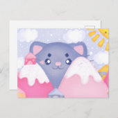 Kattenbergen en winterbergen met een Schattigee zo Briefkaart (Voorkant / Achterkant)