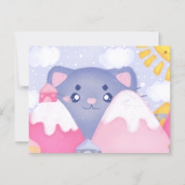 Kattenbergen en winterbergen met een Schattigee zo Briefkaart