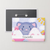 Kattenbergen en winterbergen met een Schattigee zo Button (Voorkant / Achterkant)