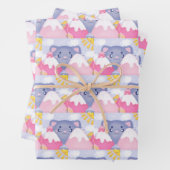 Kattenbergen en winterbergen met een Schattigee zo Inpakpapier Vel (In situ)