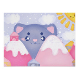 Kattenbergen en winterbergen met een Schattigee zo Perfect Poster