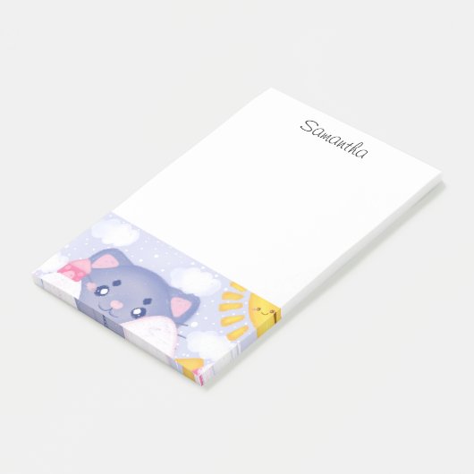 Kattenbergen en winterbergen met een Schattigee zo Post-it® Notes (Schuin)