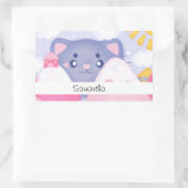 Kattenbergen en winterbergen met een Schattigee zo Rechthoekige Sticker (Tas)