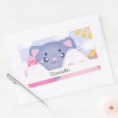Kattenbergen en winterbergen met een Schattigee zo Rechthoekige Sticker (Envelop)