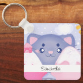 Kattenbergen en winterbergen met een Schattigee zo Sleutelhanger (Voorkant)