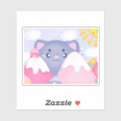 Kattenbergen en winterbergen met een Schattigee zo Sticker (Vel)