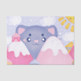 Kattenbergen en winterbergen met een Schattigee zo Tissuepapier