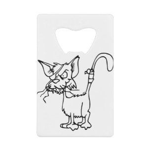Kattenbestrijding Gewonnen dierlijk bandenkastveld Creditkaart Flessenopener