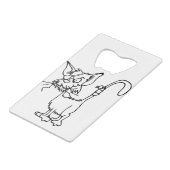 Kattenbestrijding Gewonnen dierlijk bandenkastveld Creditkaart Flessenopener (Achterkant Gekanteld)