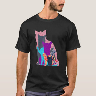 Kattenbezitter Kleurrijke Collage Van Kittens En K T-shirt