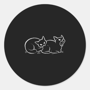 Kattenbijten kat kont grappige katten meme humor ronde sticker