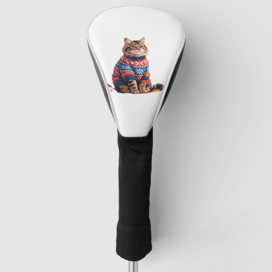 Kattenblad val Hallo herfst Grappige kat Kattenlie Golfheadcover (Voorkant)