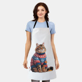 Kattenblad val Hallo herfst Grappige kat Kattenlie Schort (Gedragen)