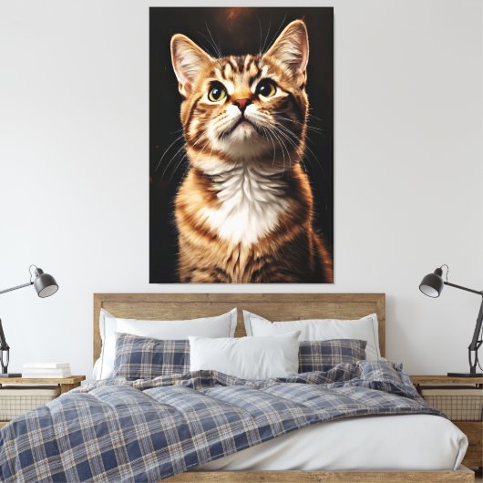 Kattenblik Canvas Afdruk (Insitu (Slaapkamer))