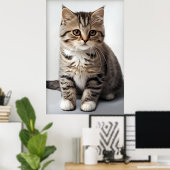 Kattenblik verloren in de tijd poster (Thuiskantoor)