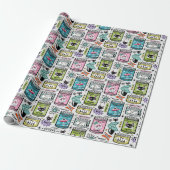  kattenblikken op Bleek grijs © studioxine Cadeaupapier (Uitgerold)