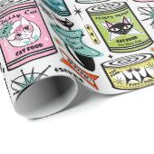  kattenblikken op Bleek grijs © studioxine Cadeaupapier (Rol Hoek)