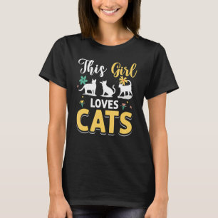 Kattenbloem Dit meisje houdt van katten T-shirt