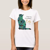 Kattenbloem Silhouet in Blauwgroen T-shirt (Voorkant)