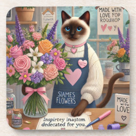 Kattenbloemist met bloemen voor Cat Mom Moederdag Bier Onderzetter