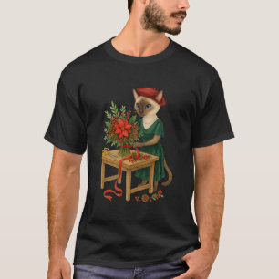 Kattenbloemist plant bloemen voor Kerstmis T-shirt