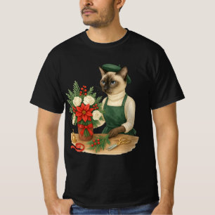 Kattenbloemist plant bloemen voor Kerstmis T-shirt