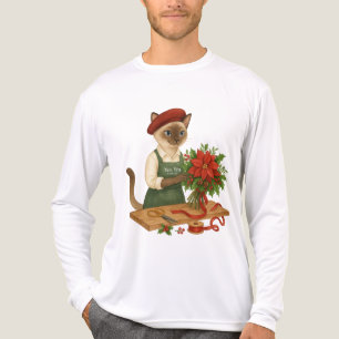 Kattenbloemist plant bloemen voor Kerstmis Tri-Blend Shirt