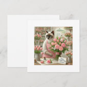 Kattenbloemist voor Moederdag Cat MOM Feestdagenkaart (Voorkant / Achterkant)