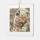 Kattenbloemist voor Moederdag Cat MOM Keramisch Ornament (Links)