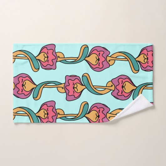 Kattenbloemroovpatroon, schattig en grappig kitten bad handdoek (Handdoek)