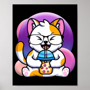 kattenbob eet ramen animatie kawaii neko katteeten poster