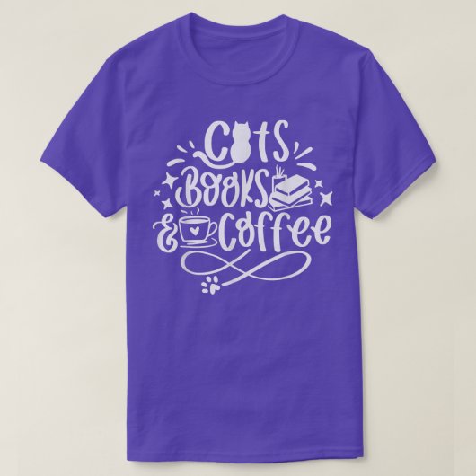 Kattenboeken en koffie Funny Librarian Kittens Lov T-shirt (Design voorkant)