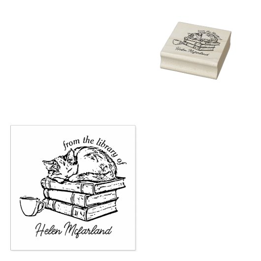  kattenboeken en koffieboekje rubberstempel (Gestempeld)