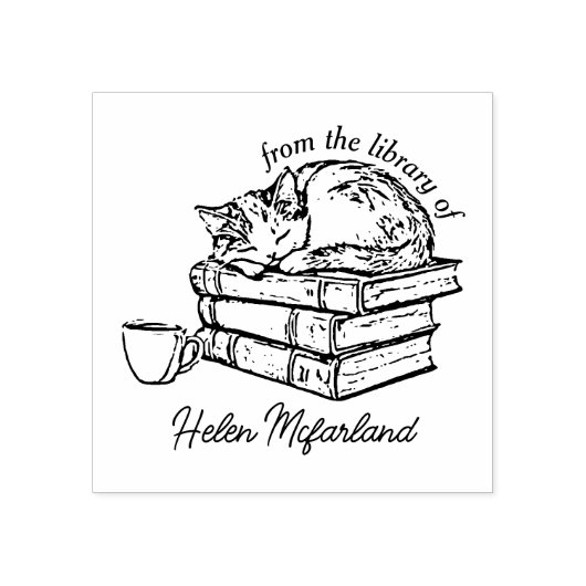  kattenboeken en koffieboekje rubberstempel (Afrduk)