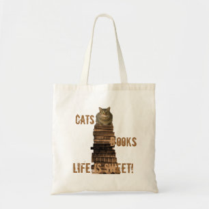 Kattenboeken Het leven is zoet - bruin Tote Bag