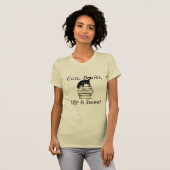 Kattenboeken Het leven is zoet T-shirt (Voorkant volledig)