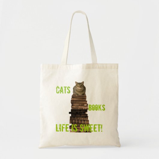 Kattenboeken leven zoet tote bag (Voorkant)
