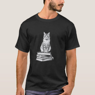 Kattenboeklezer, Grappige bibliothecaris leraar zw T-shirt