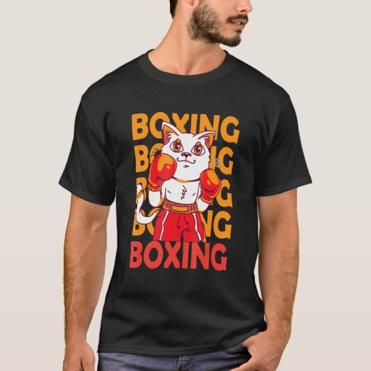 Kattenbokssport met bokshandschoenen, citaat B T-shirt (Voorkant)
