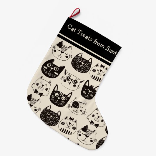 Kattenbonen uit de kerstman grote kerstsok (Voorkant (Hangend))