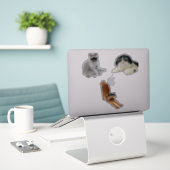  kattenbonnen sticker (Laptop op bureau)