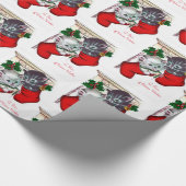 kattenbont van het klassieke kerstfeest cadeaupapier (Hoek)