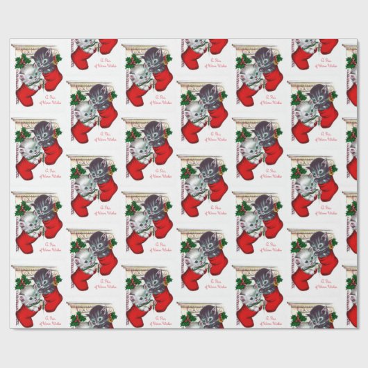 kattenbont van het klassieke kerstfeest cadeaupapier (Vlak)