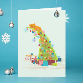 Kattenboom Kerstkaart Bedankkaart